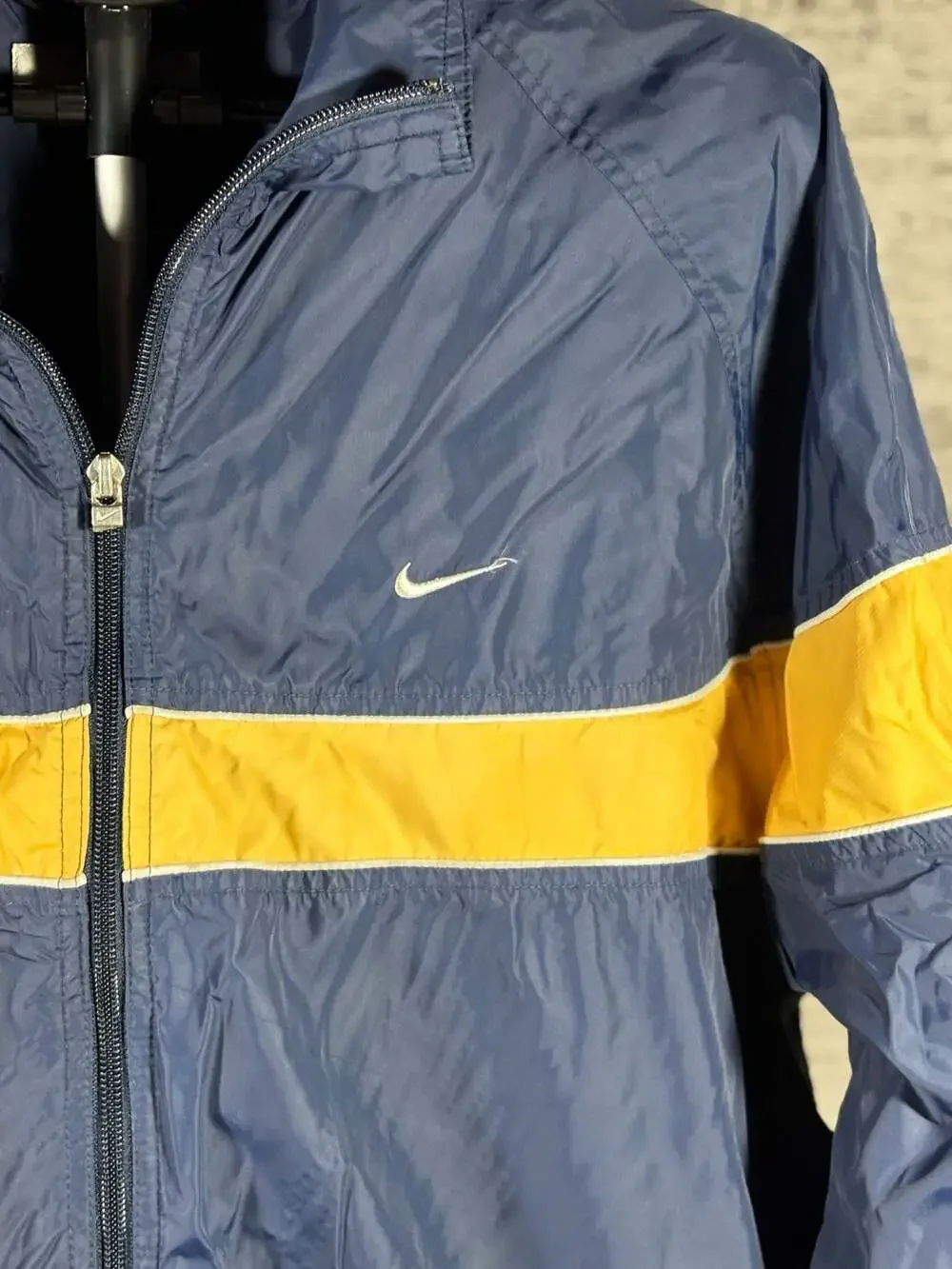 Vintage Y2K Nike Blue and Yellow Full Zip Windbreaker Jacket